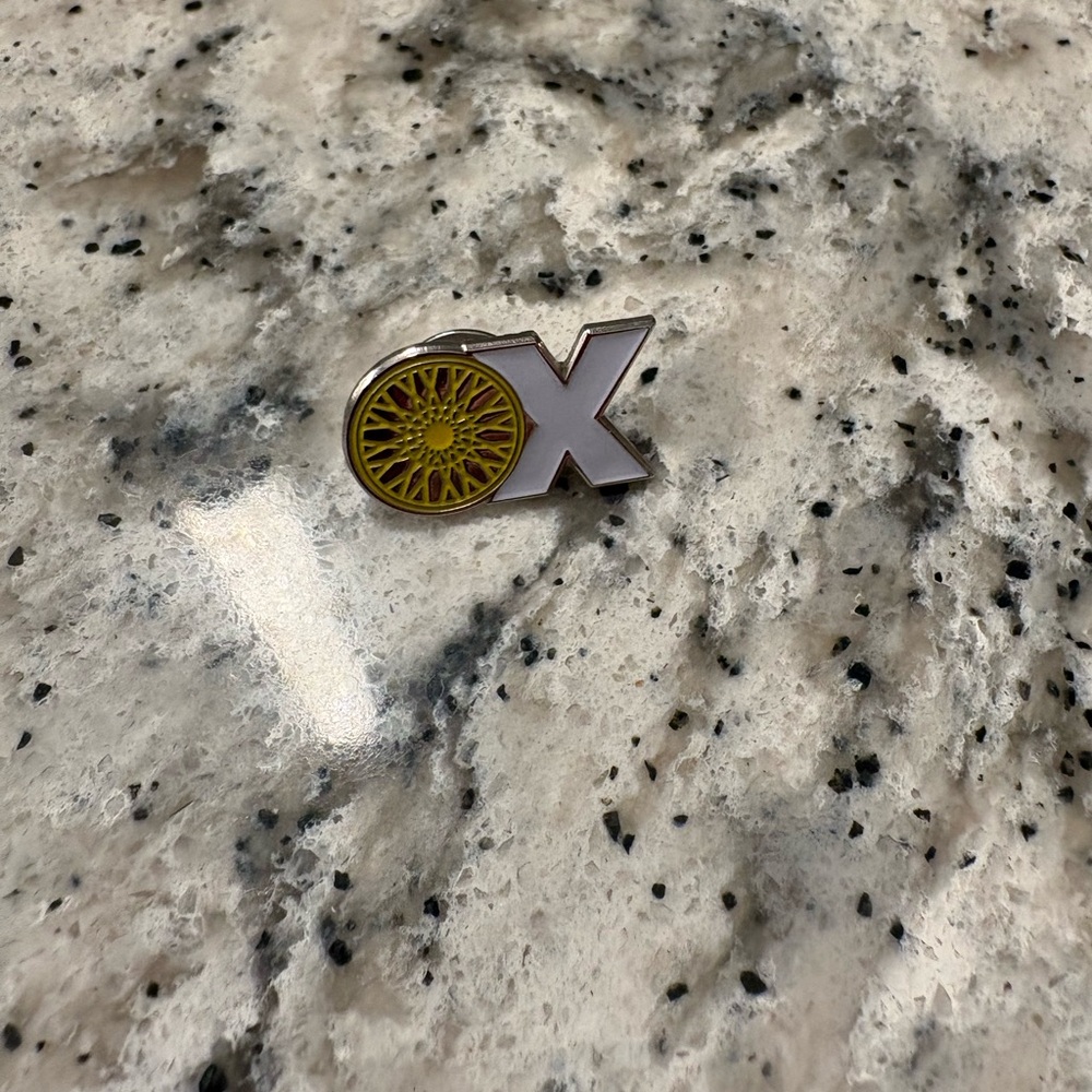 Gold and Silver XO soul cycle Pin